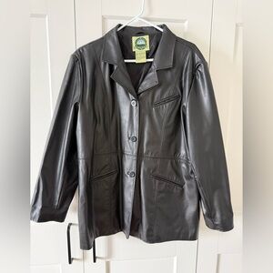 Vintage Oversized Black Leather Jacket